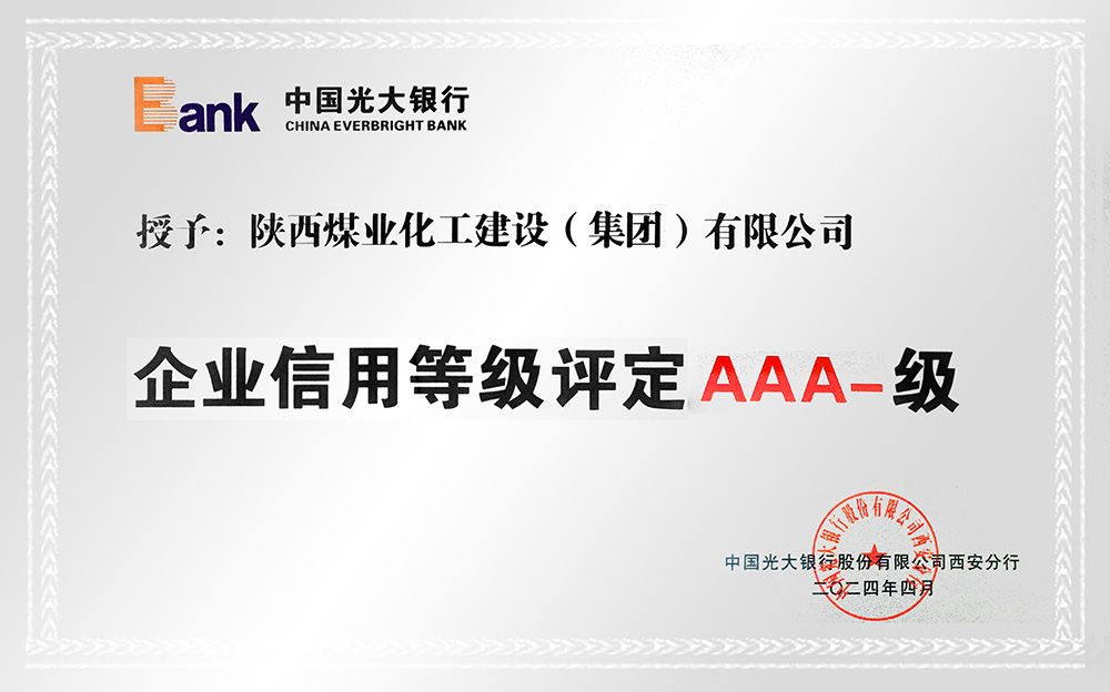 企業(yè)信用等級(jí)AAA-、AA+級(jí)